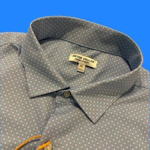NEW WITH TAGS PETER MILLAR SUMMER COMFORT BUTTON DOWN SHIRT SLEEVE SIZE XL